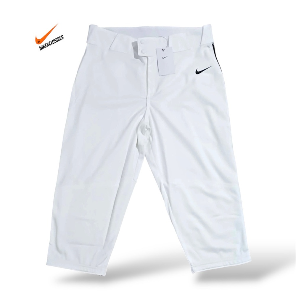 NIKE Men’s Vapor Select Team Baseball 3/4 Piped Pants BQ9021-107 white Navy